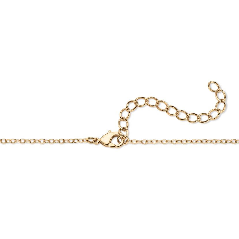 White Diamond Accent Two-Tone 18k Gold-Plated Cross Pendant Necklace 18"