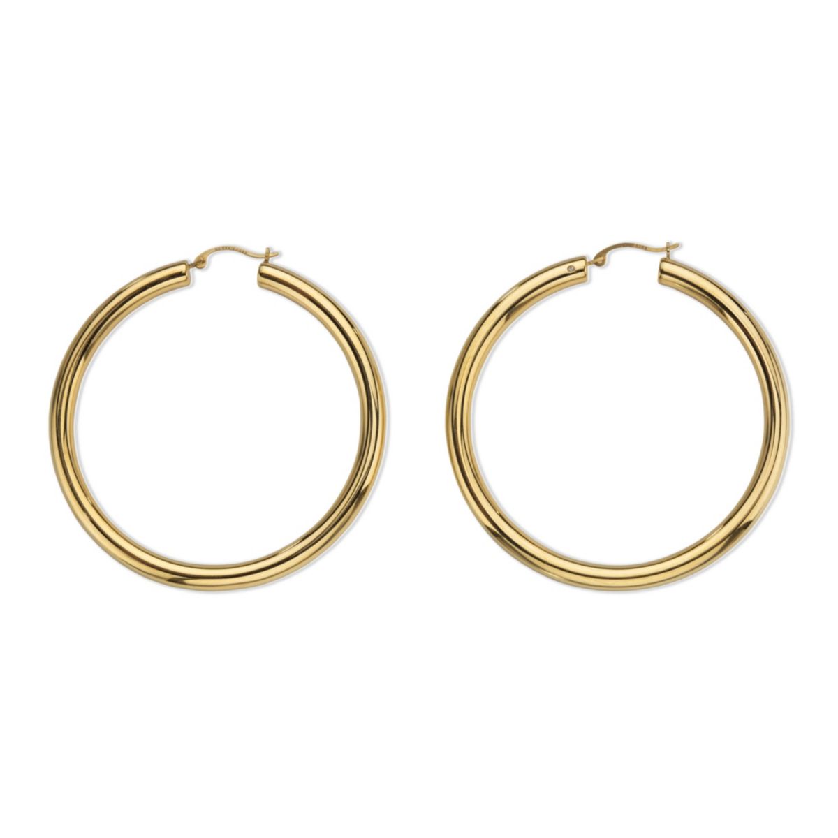 14k Gold Ultra-Lightweight Nano Diamond Resin Filled Hoop Earrings (1 7/8")
