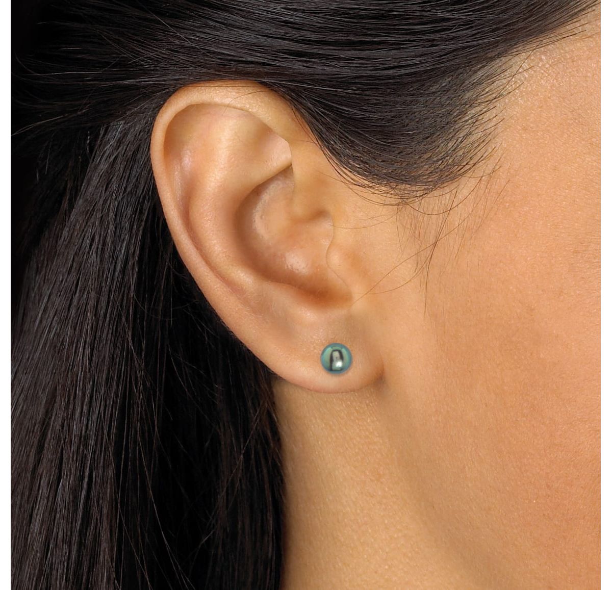 Genuine Black Cultured Pearl Silvertone Earring, Necklace and Bracelet Set 18"