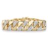Mens Diamond Accent 18k Gold-Plated Two-Tone Interlocking-Link Bracelet 9.5"