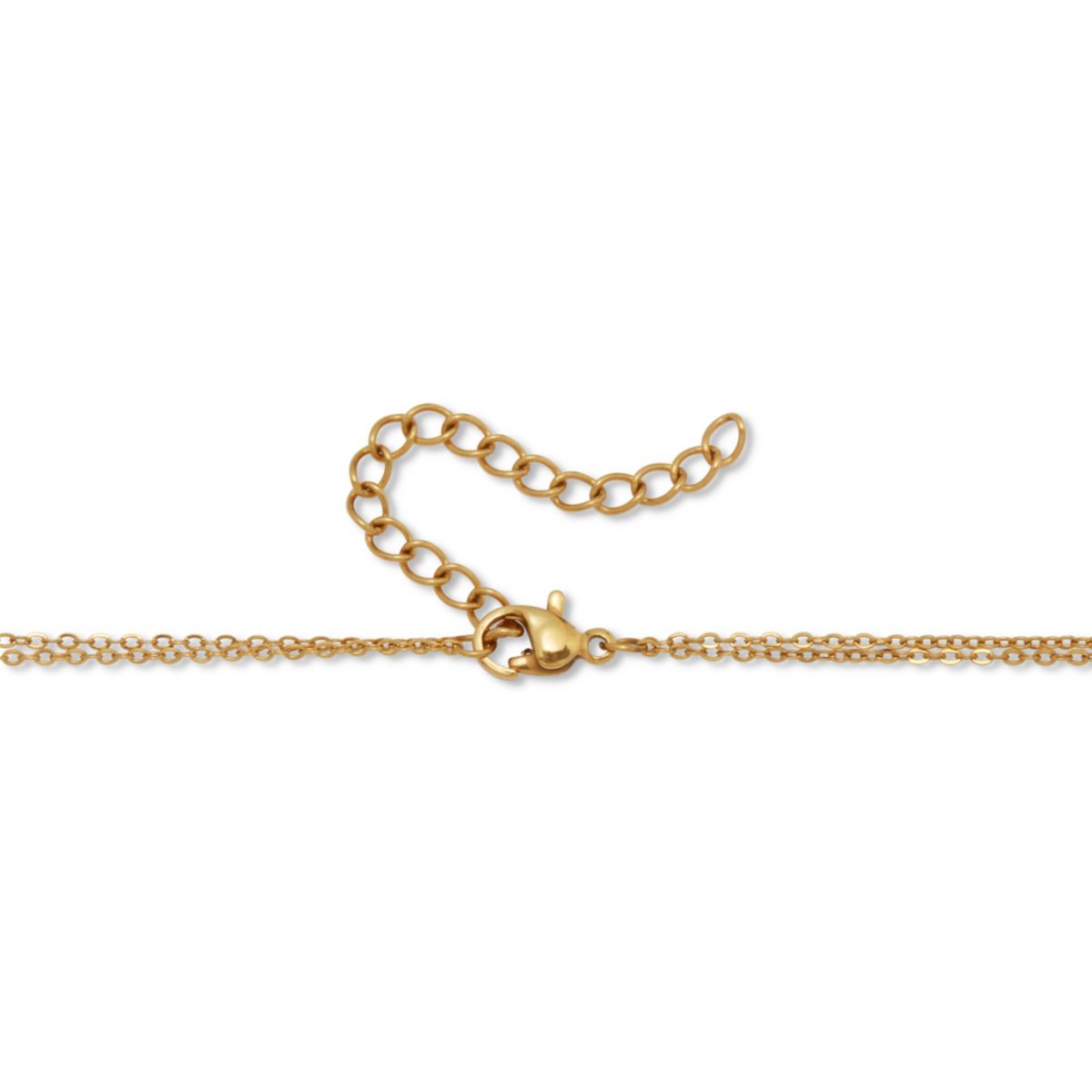 Mother of Pearl Gold Ion-Plated Stainless Steel Clover Necklace 17 to 19 inches