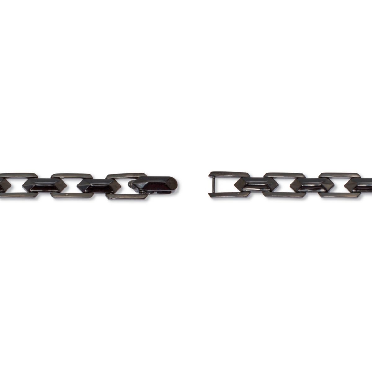 Mens Black Ion-Plated Stainless Steel Link Bracelet 8-inch