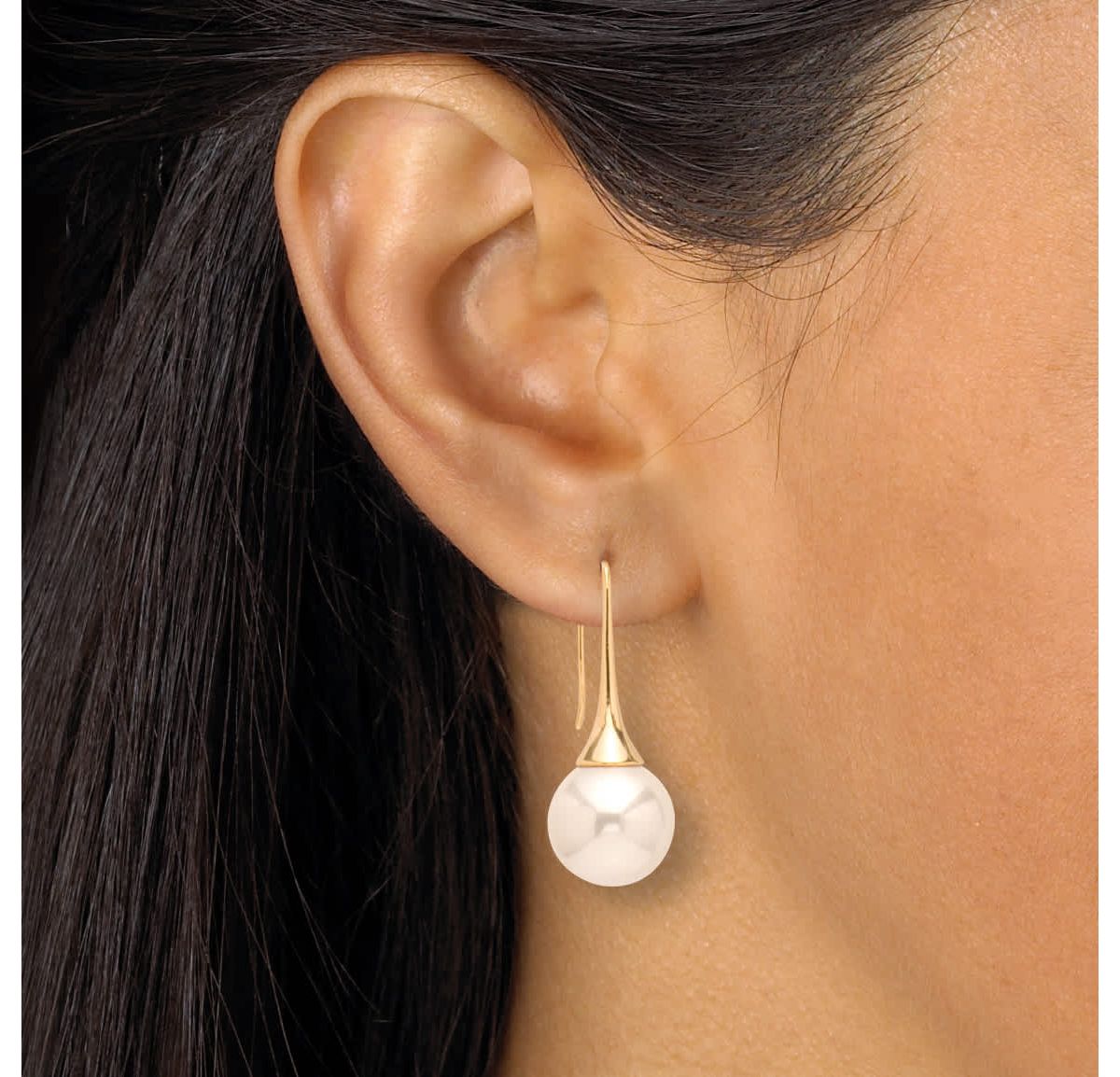 Freshwater-Cultured Pearl Gold Ion-Plated Stainless Steel Drop Earring Set