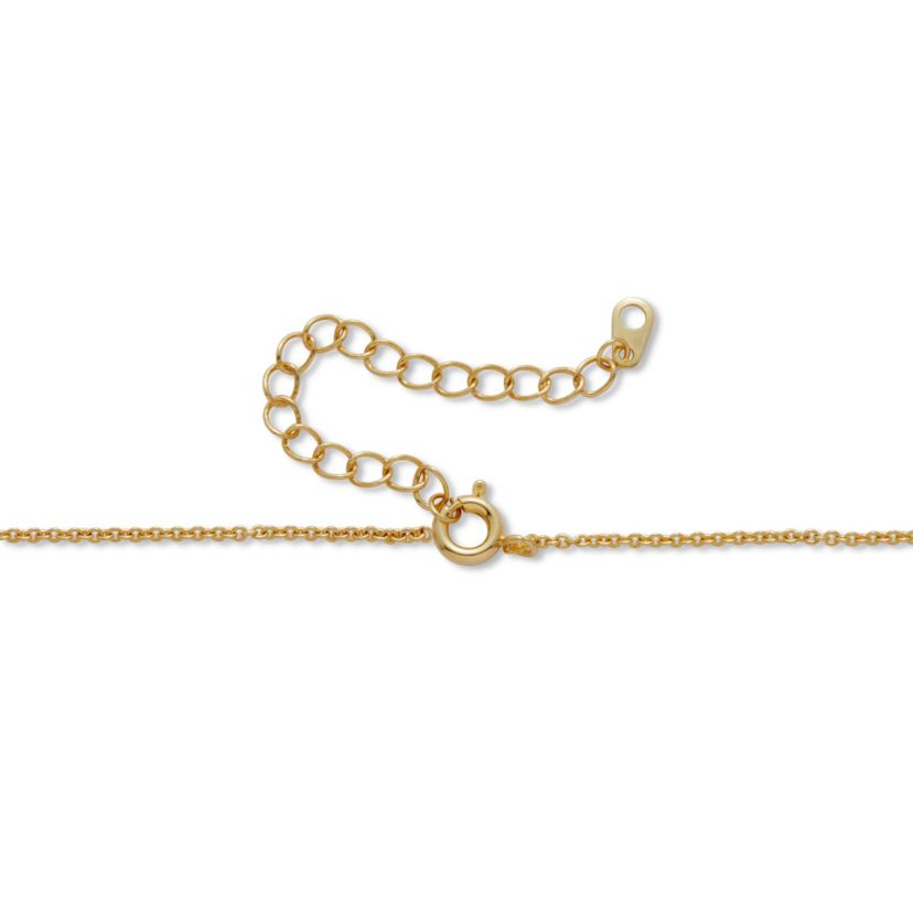 .15 TCW Genuine Agate and CZ Pendant Necklace 14k Gold-Plated 18-20 inches