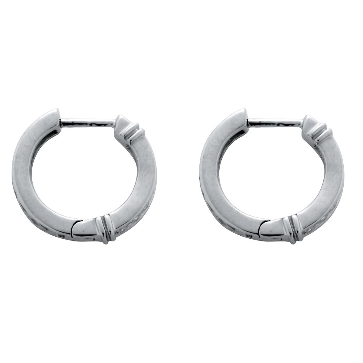 .25 TCW Diamond Sterling Silver Huggie Hoops (1/2 inch)