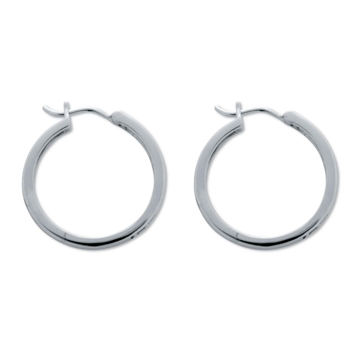 .11 TCW Diamond Sterling Silver Hoop Earrings (8/10 inch)