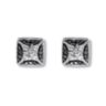 .22 TCW Black and White Diamond Sterling Silver Square Stud Earrings (3/10 inch)