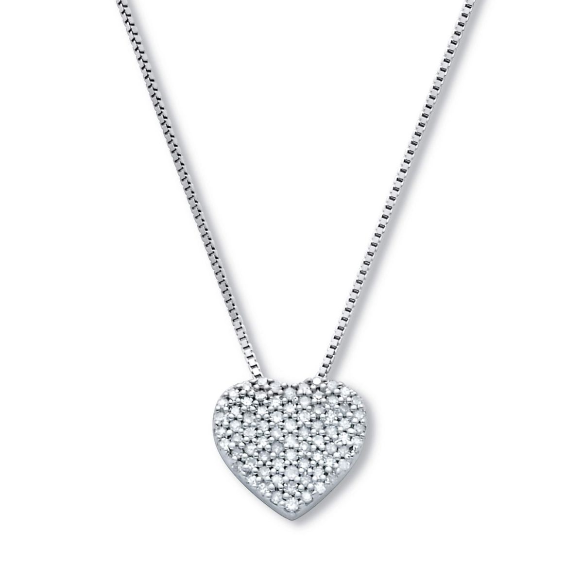 .22 TCW Diamond Sterling Silver Heart Pendant and Chain 18 Inches