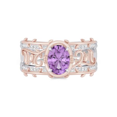 Verifine Jewelry Enchanted Disney Fine Jewelry Womens Cocktail Ring, Pink, 7