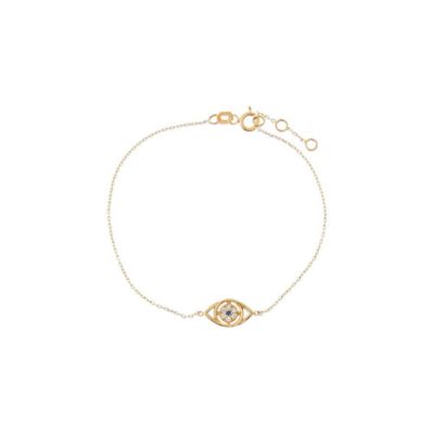 By Adina Eden Diamond Pave Colored Evil Eye Bracelet 14K, Gold