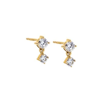 By Adina Eden Lab Created Lab Grown Diamond Double Round Stud Earring 14K