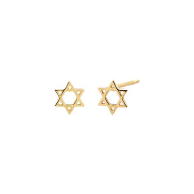 By Adina Eden Solid Mini Star of David Stud Earring 14K, Gold