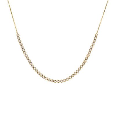 By Adina Eden Diamond Thin Half Tennis Necklace 14K, Gold