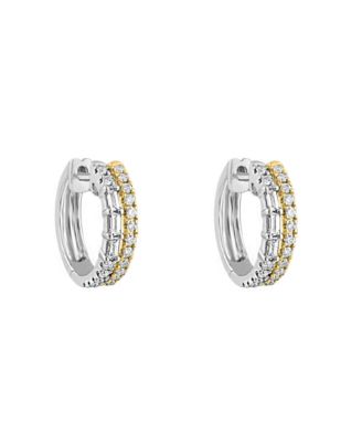LALI Jewels 14K Yellow And White Gold Diamond Earring