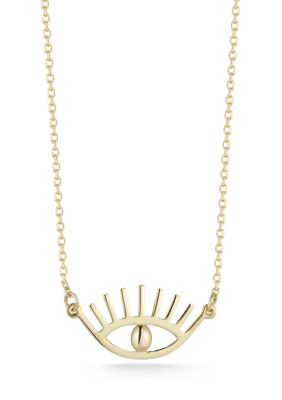 Ember Fine Jewelry 14K Gold Evil Eye Pendant Necklace, Yellow