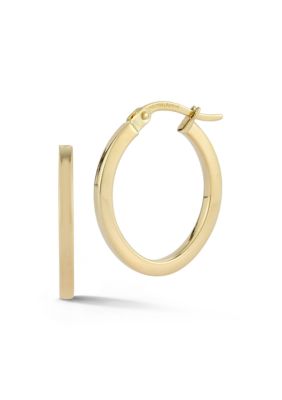 Ember Fine Jewelry 14K Gold Small Oval Hoop Earrings, Yellow