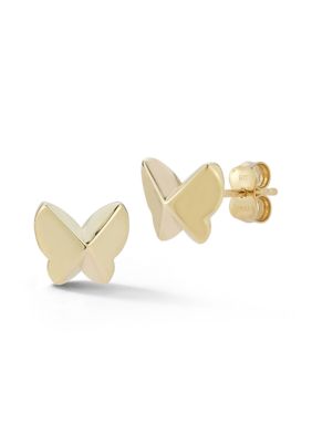 Ember Fine Jewelry 14K Gold Pointed Butterfly Stud Earrings