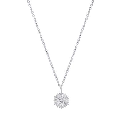 Saffron Lab Created Sterling Silver Moissanite Diamond Snowflake Pendant Necklace (.5 CTTW), 18 in