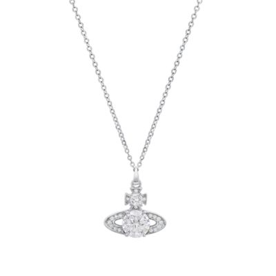Saffron Lab Created Sterling Silver 1 CTTW Moissanite Diamond Saturn Pendant Necklace, 18 in