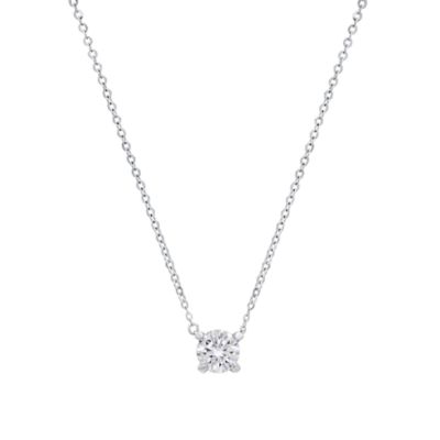 Saffron Lab Created Sterling Silver Moissanite Diamond Pendant Necklace .5 CTTW, 18 in