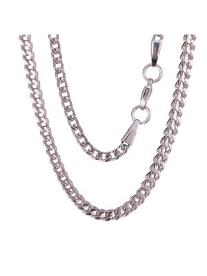 Iron Saints Men's 5mm Box Chain Link Stainless Steel Necklace (Silver), Silver, 24 in
