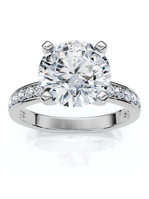 Pompeii Lab Created Certified 2 1/4Ct Cathy Diamond Engagement Ring 14k Gold or Platinum Lab Grown