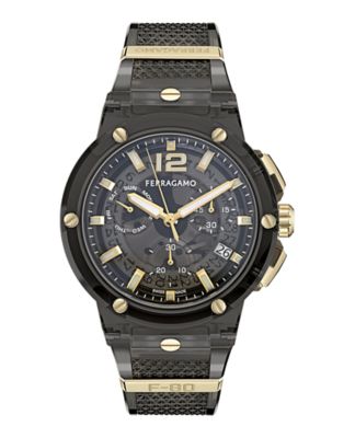 Ferragamo Men's F-80 Translucent Chronograph Watch, Black
