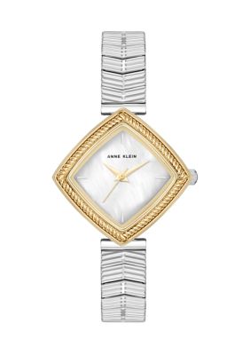 Anne Klein Women's Quartz square Two-Tone Alloy Metal Bracelet Watch