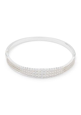 Belk Silverworks Fine Silver Plated Clear Cubic Zirconia Bangle Bracelet
