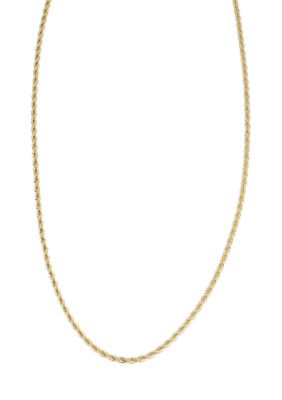 Belk Silverworks Gold Plated Rope Chain Necklace