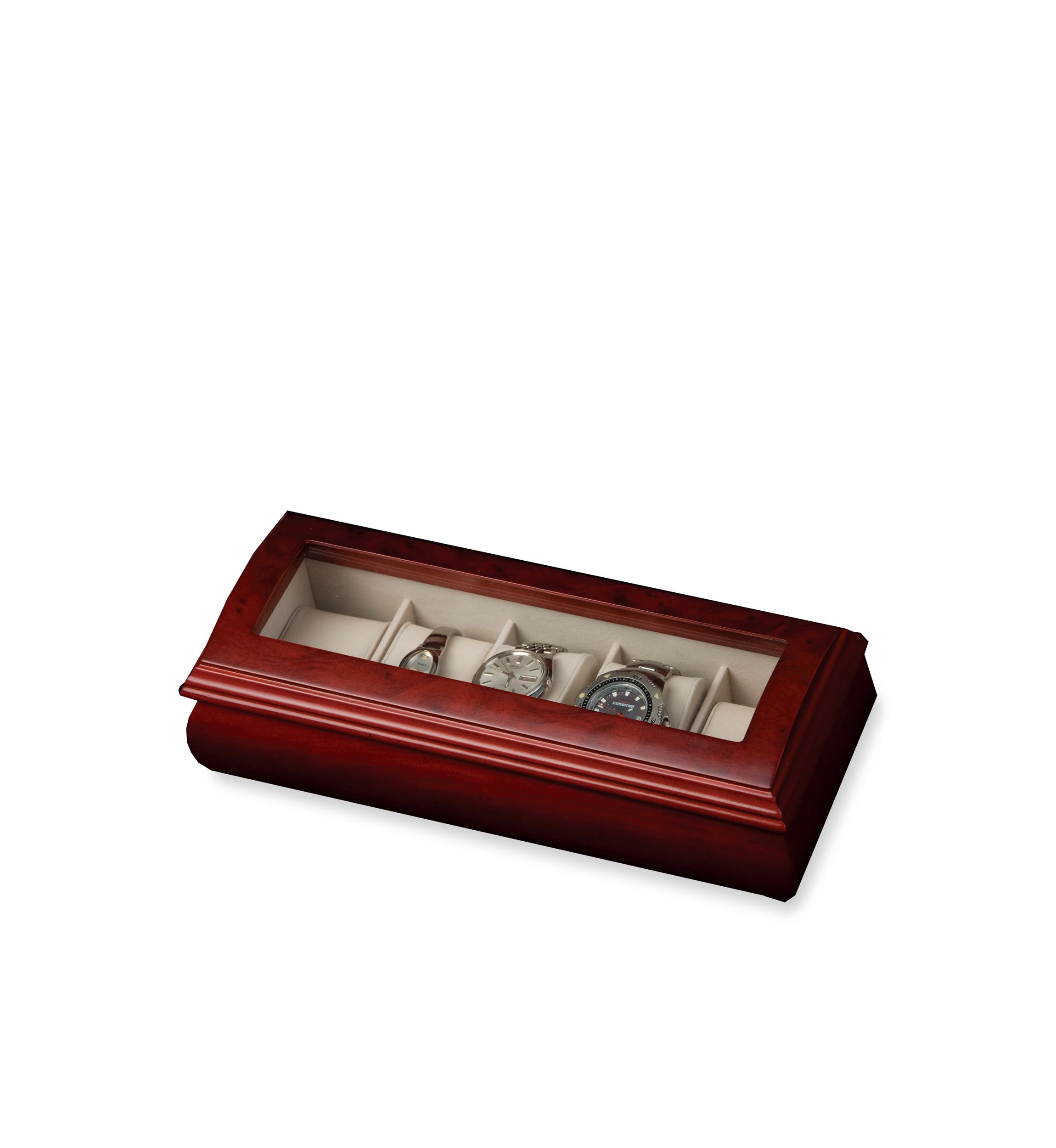 Emery Glass Top Watch Jewelry Box - Online Only