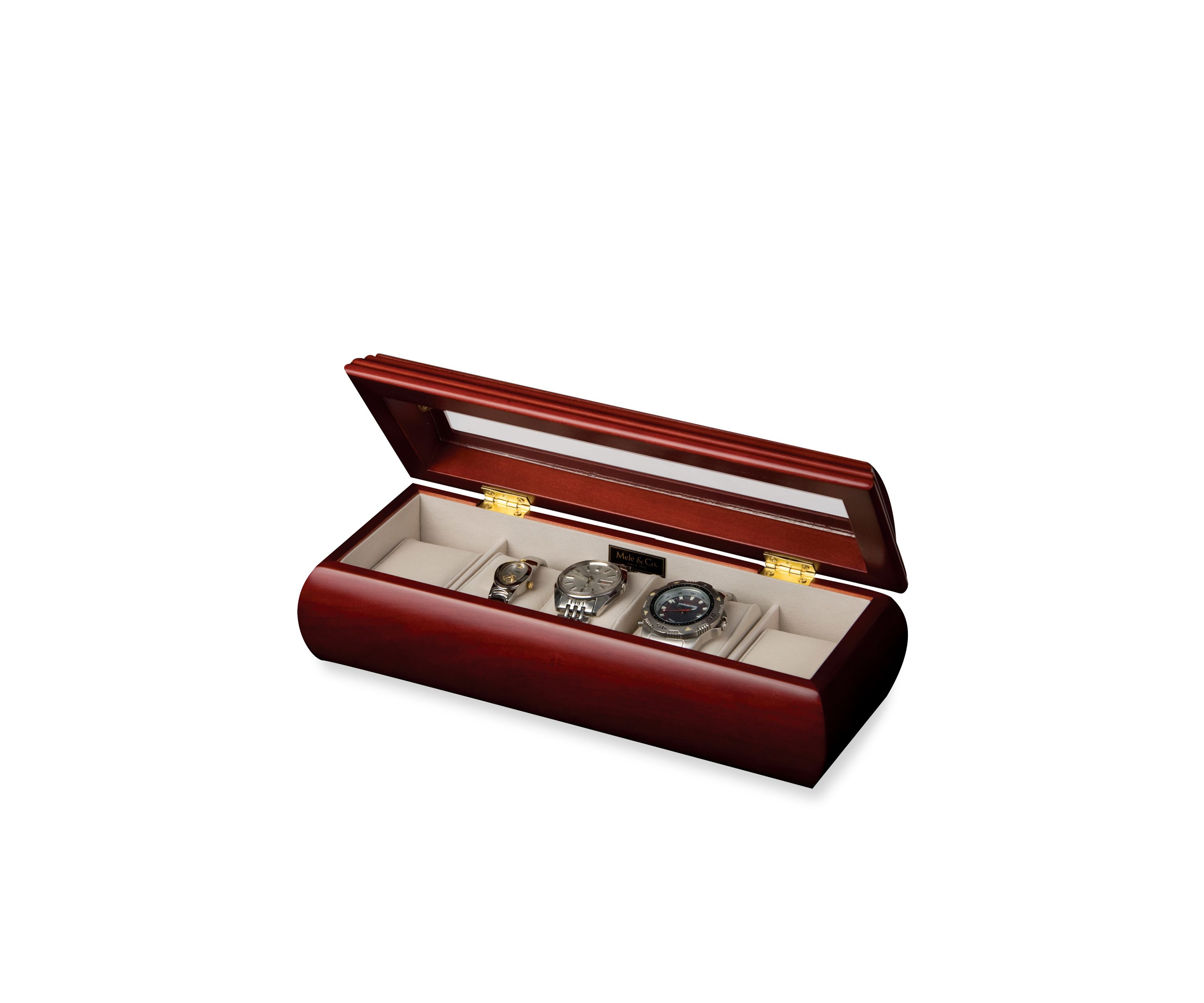 Emery Glass Top Watch Jewelry Box - Online Only