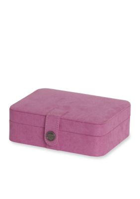 Mele & Co Giana Plush Fabric Jewelry Box In Pink