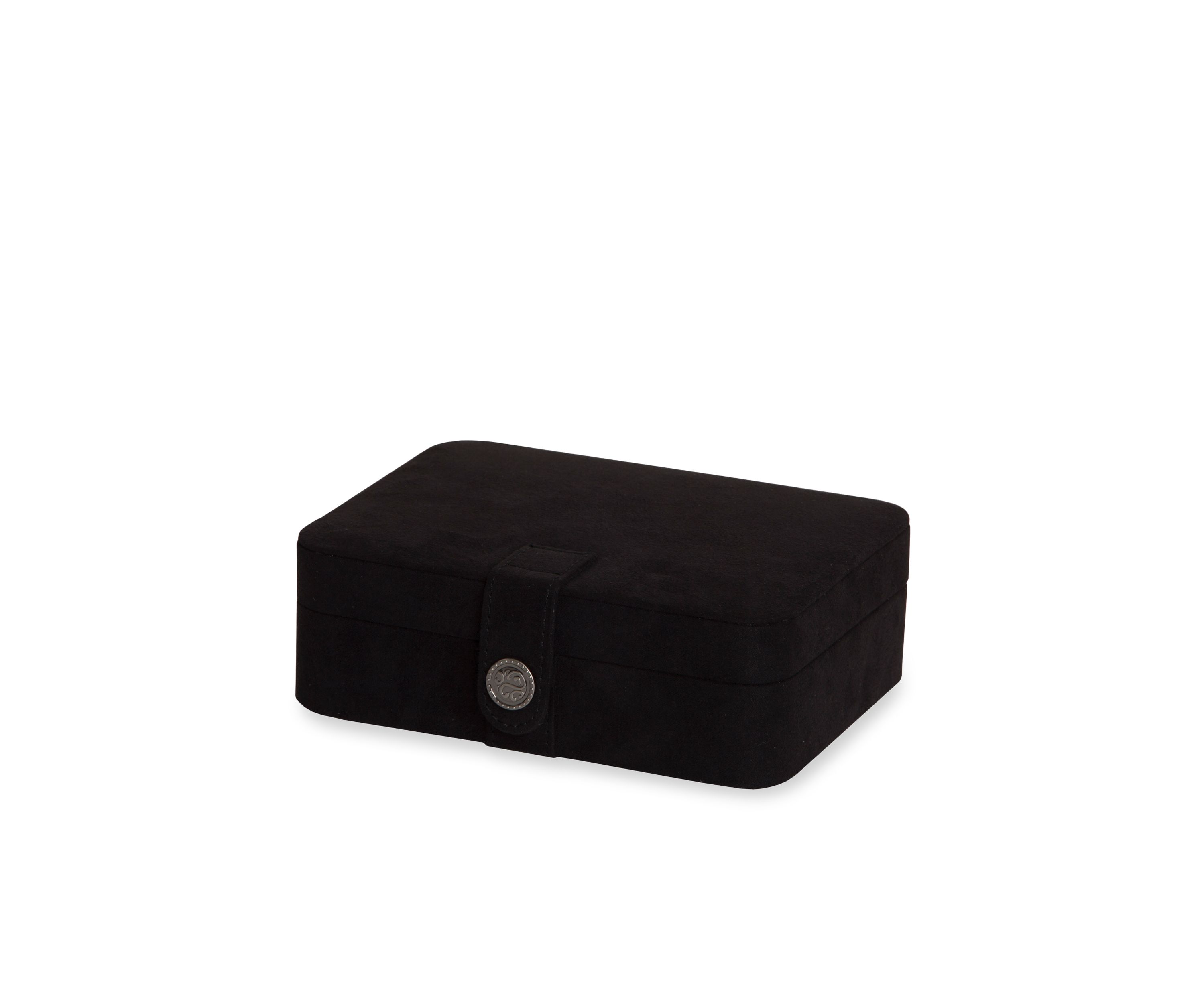 Giana Plush Fabric Jewelry Box in Black