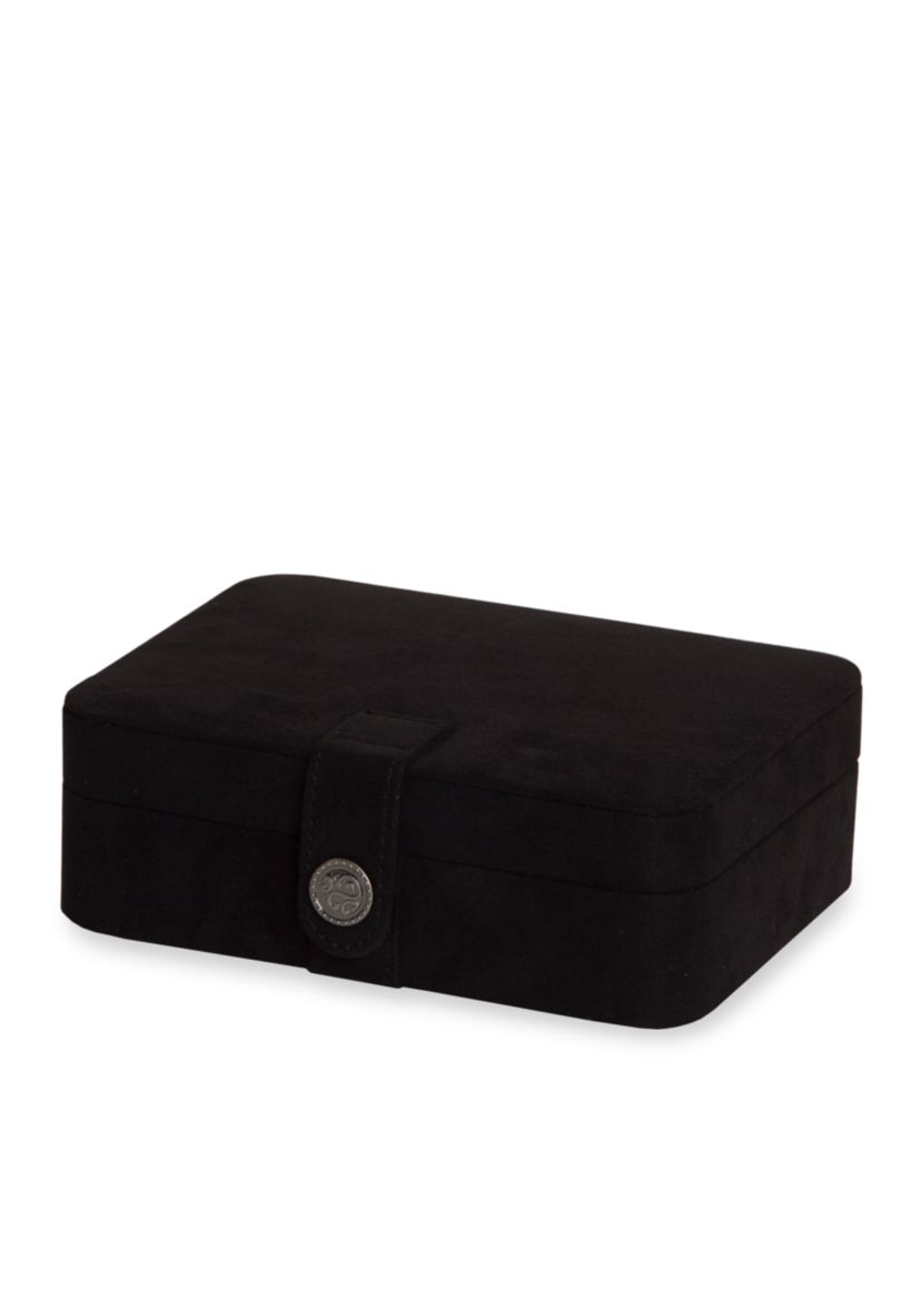 Giana Plush Fabric Jewelry Box in Black