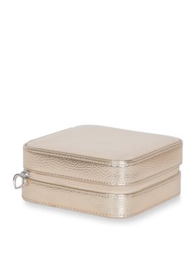 Mele & Co Luna Travel Jewelry Case In Gold Metallic Faux Leather
