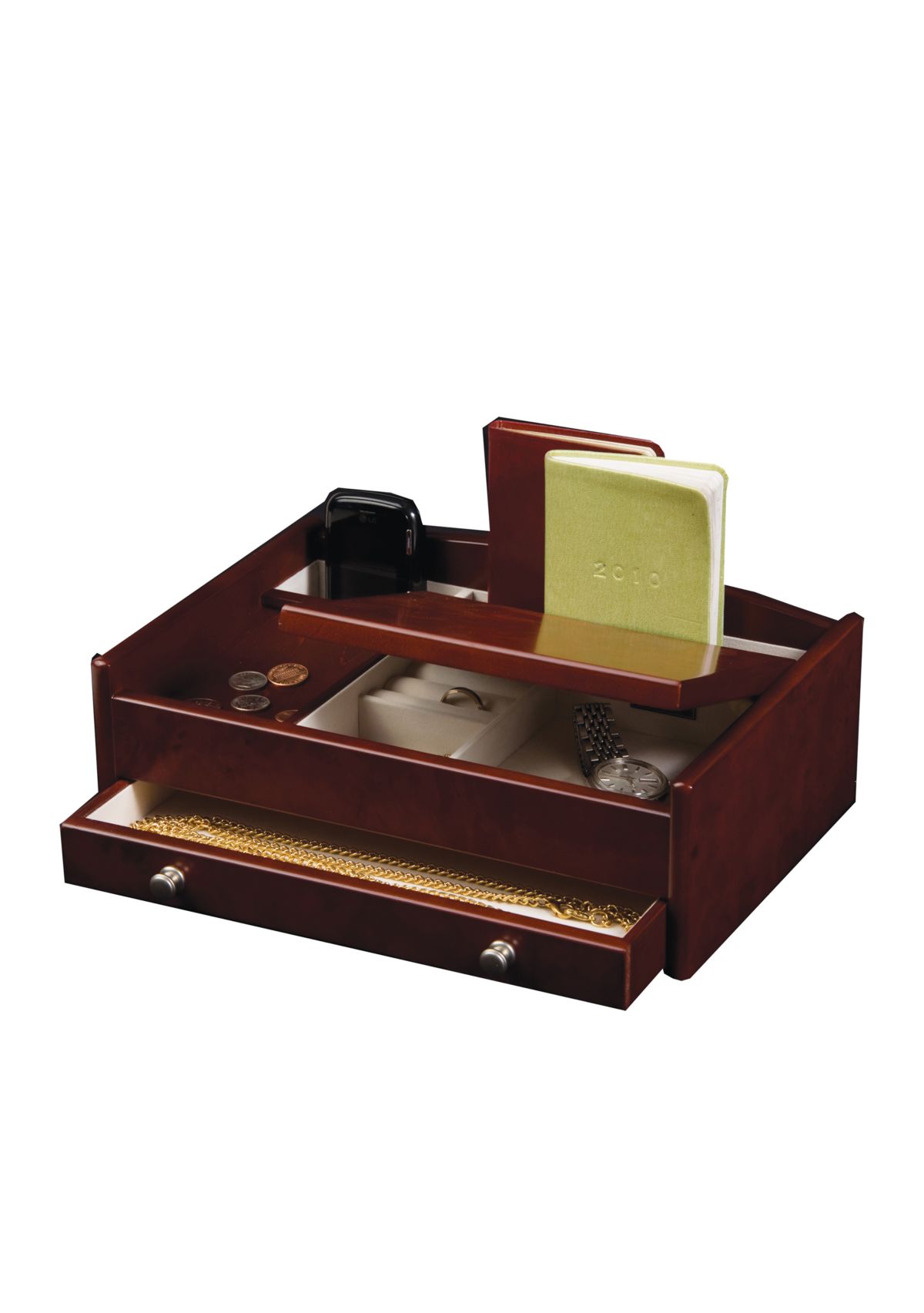 Davin Mens Wooden Dresser Top Valet