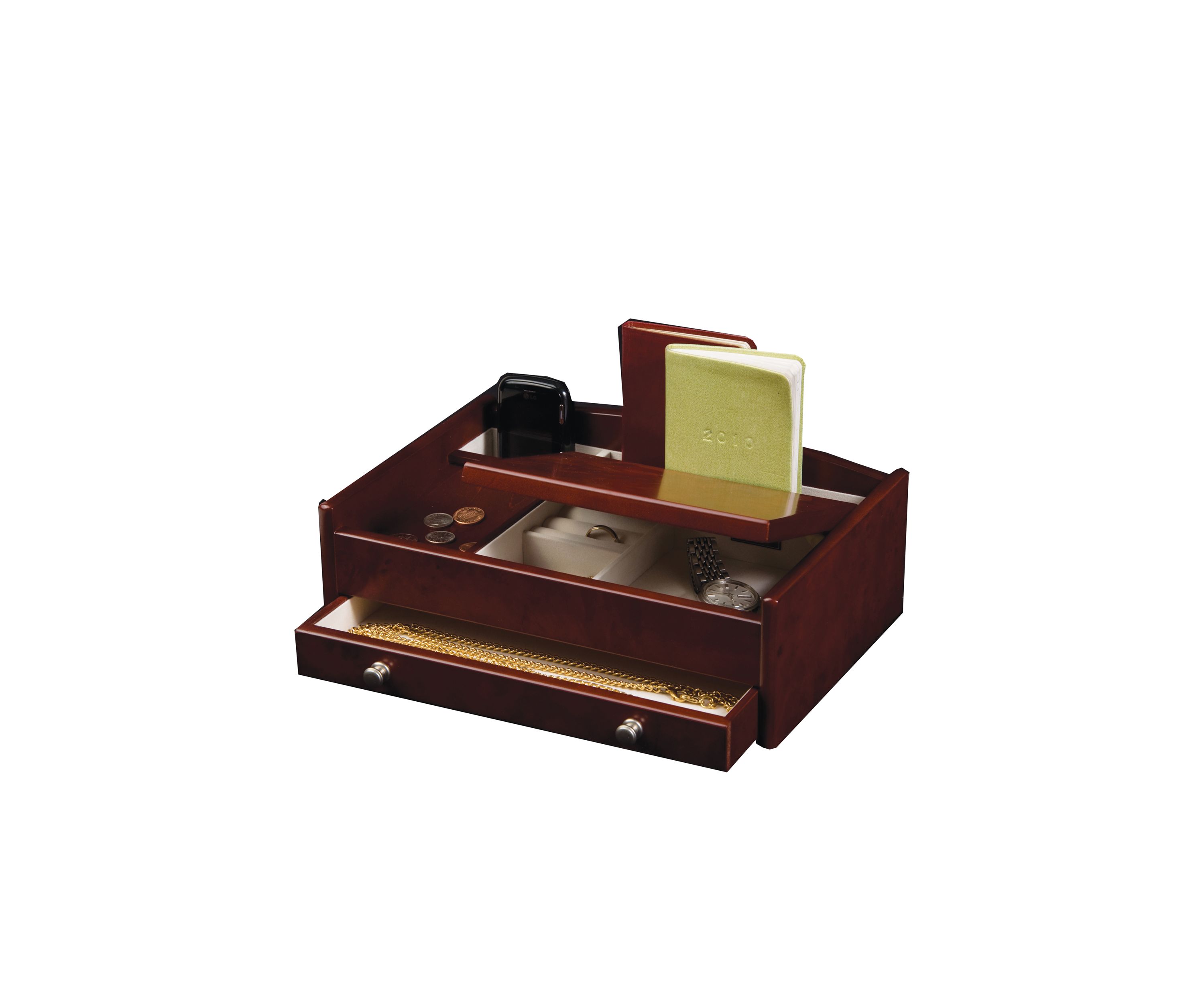 Davin Mens Wooden Dresser Top Valet