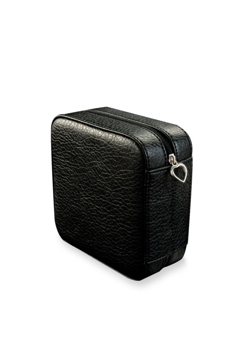 Dana Faux Leather Jewelry Box in Black