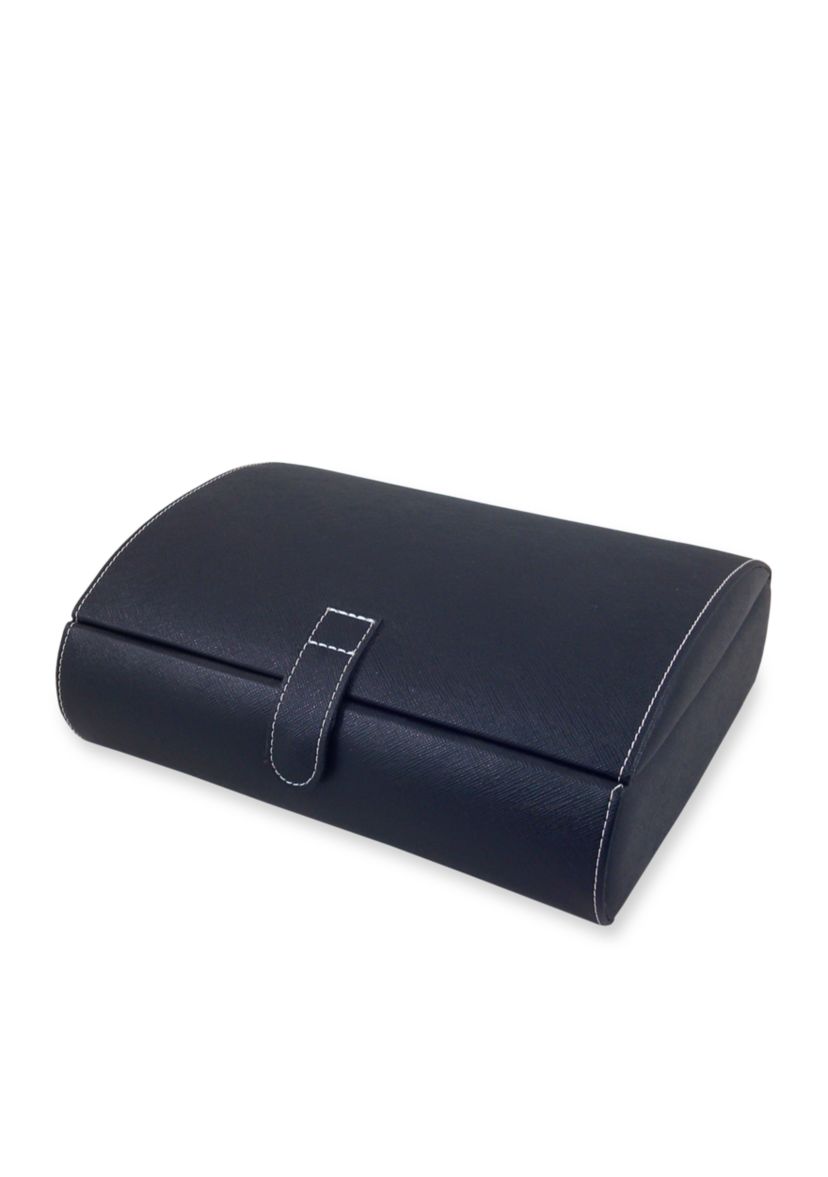 Parker Faux Leather Watch Case in Black - Online Only