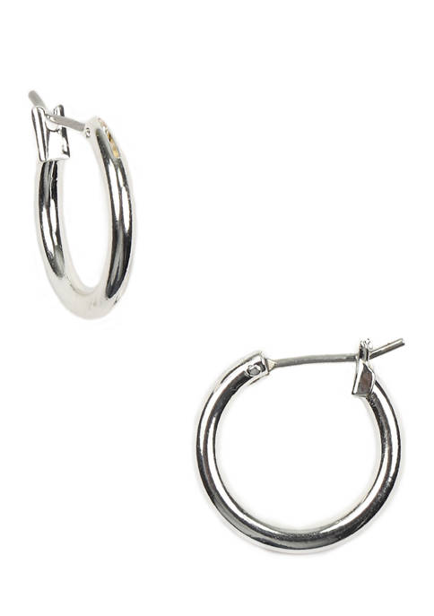 Silver-Tone Small Hoop Earrings
