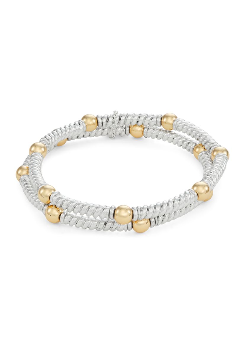 Two Tone 2.25 Rope Stretch Bracelet - Set of 2