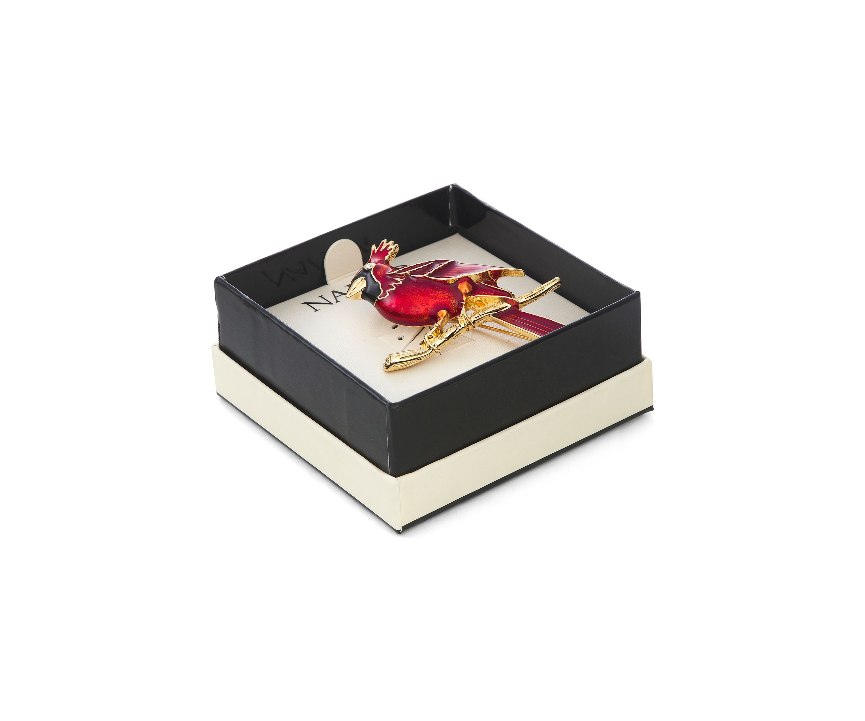 Gold Tone Red Cardinal Pin 