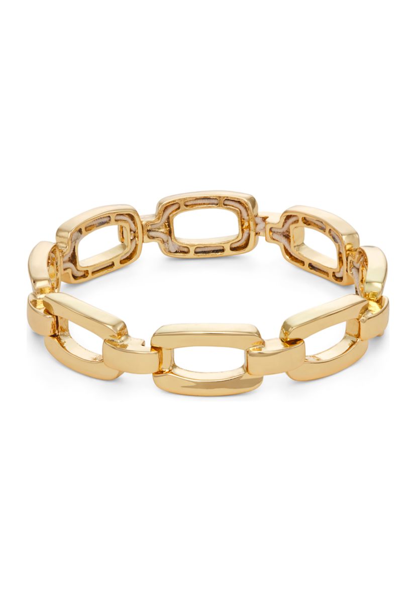 Gold Tone 7.5 Stretch Bracelet