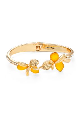 Gold Tone Yellow Lemon Bangle Bracelet