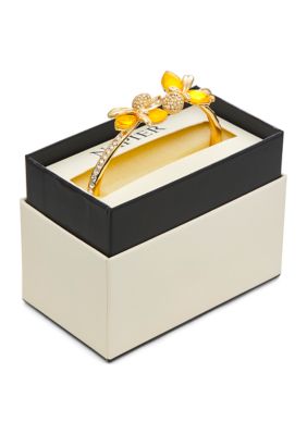 Gold Tone Yellow Lemon Bangle Bracelet