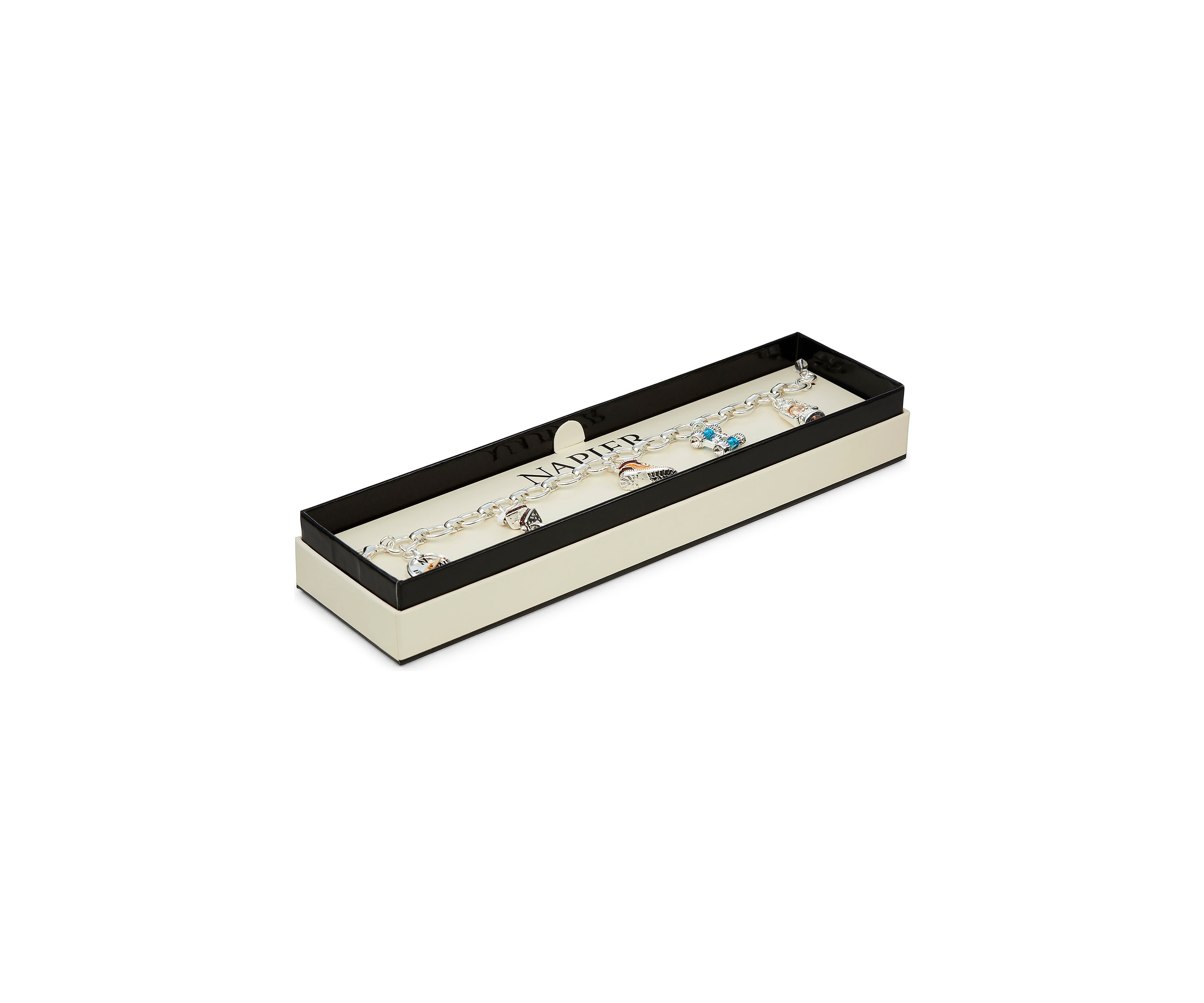 Silver Tone Camping Charm Flex Bracelet