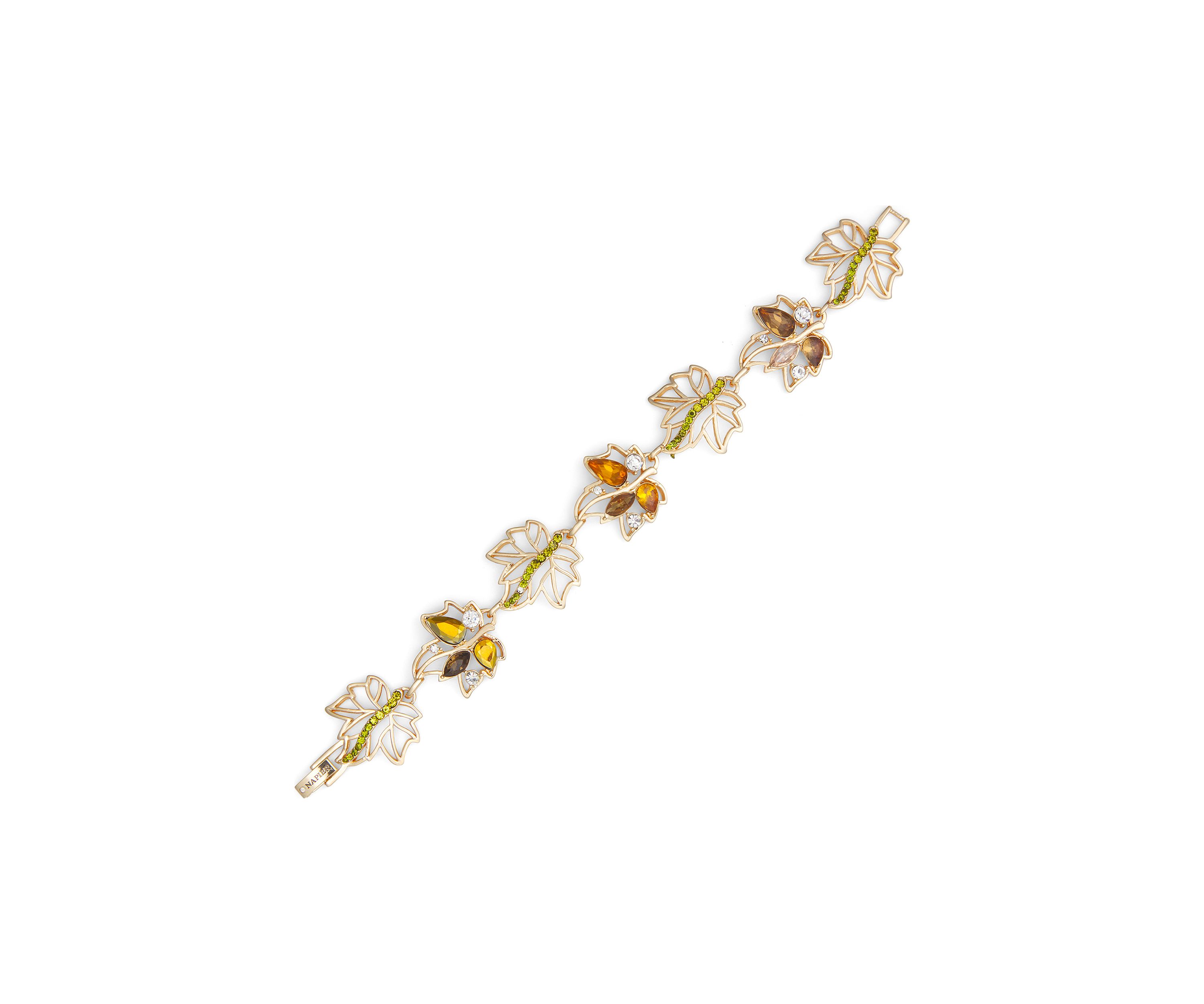 Gold Tone Leaves Flex Bracelet - Boxed