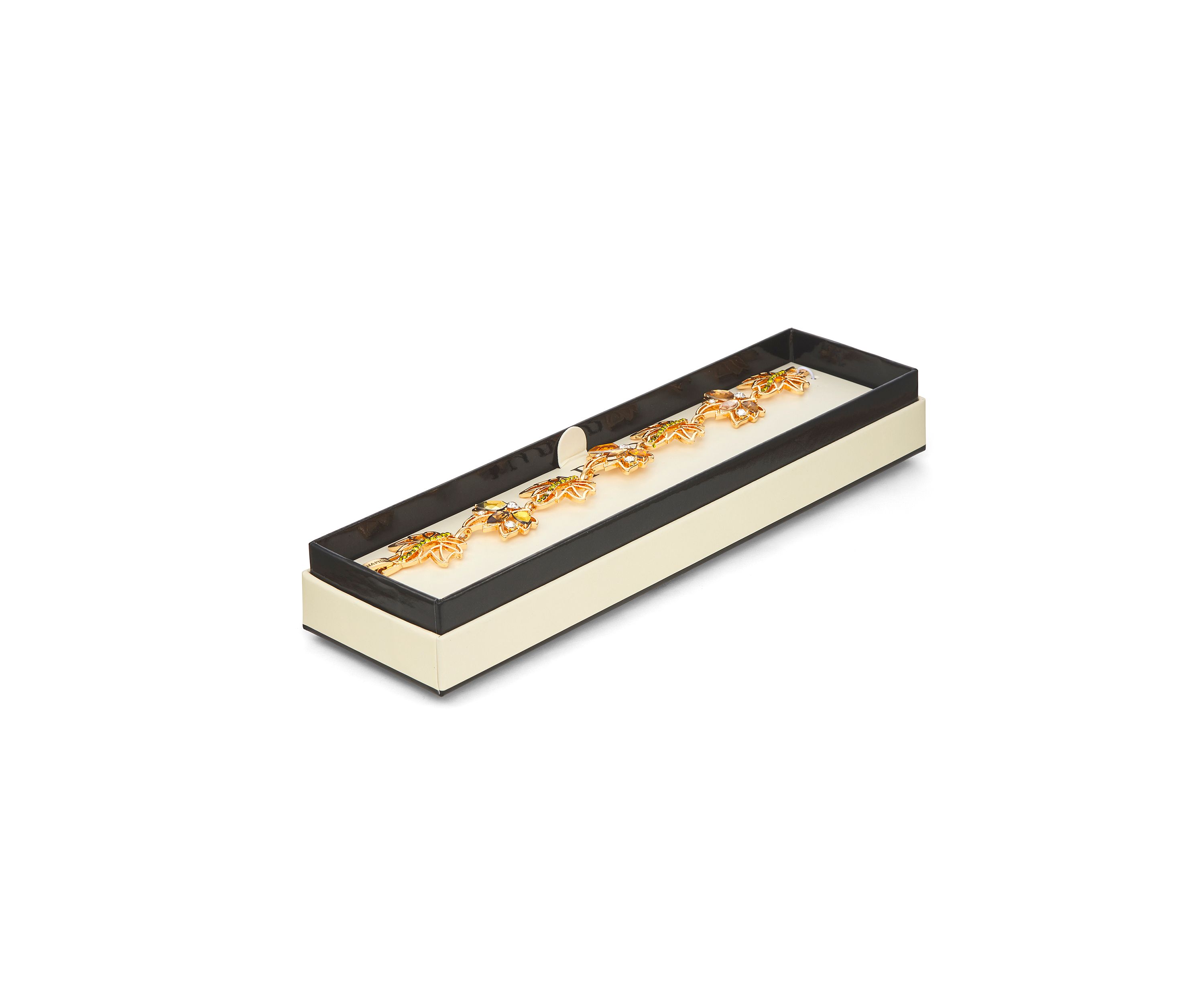 Gold Tone Leaves Flex Bracelet - Boxed