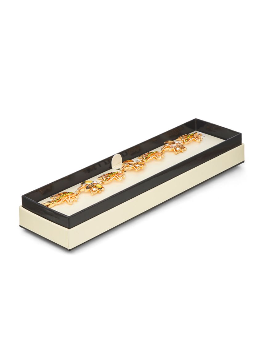 Gold Tone Leaves Flex Bracelet - Boxed